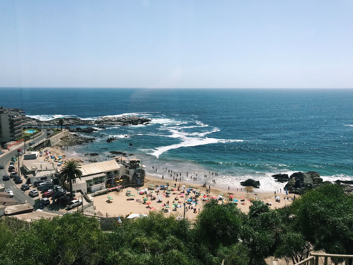 The beach and coastline at Viña del Mar
